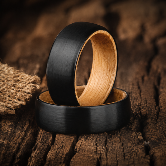 black tungsten wood inner ring 8mm The Black Forge