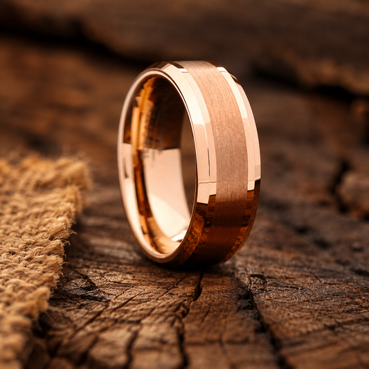 rose gold tungsten wedding band The Rosemont
